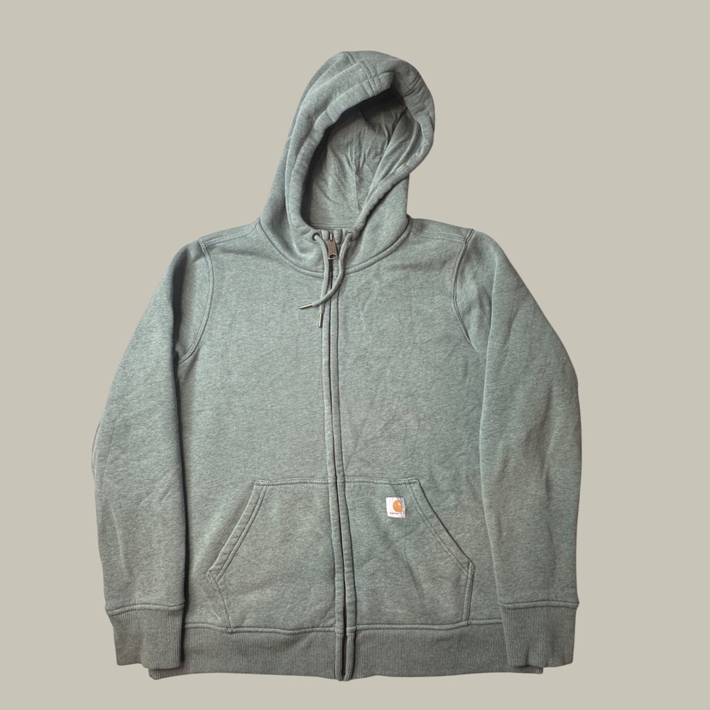 Carhartt Hoodie Boys L (12/14) Relaxed Fit Sage Green Full Zip 102788 354